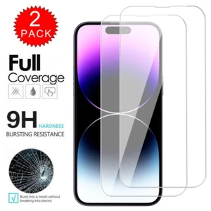 For iPhone 14 Pro Max 13 12 11 XR XS Max Tempered GLASS Screen Protector Cover - Picture 1 of 47