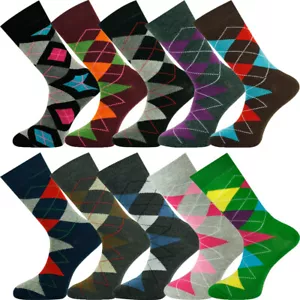 Mysocks Ankle Socks Argyle Combed Cotton Size 7-11 - Picture 1 of 11