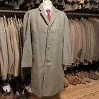 Vintage Mens 42 - 44 Pea Coat Dhobi Check Overcoat Wool Jacket Wool Tweed 1950S