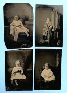 LOTE DE 4 HERMOSAS FOTOS DE TINTEP 1875 HERMOSOS NIÑOS ¿MISMA FAMILIA NY POST MORTEM? - Imagen 1 de 12