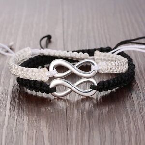 2pcs Infinity Charms Couple Bracelet Set Personalized Braid Friendship Lover NEW