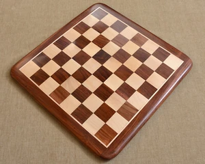 Tablero de ajedrez madera Sheesham marrón dorado madera 17" - 45 mm - Imagen 1 de 8