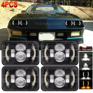 4PCS For 82-92 Chevrolet Camaro 4x6" LED Headlights Hi-Lo Beam Turn Signal DRL - Picture 1 of 15