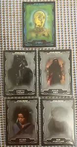 2016 Topps Star Wars Masterwork Silver Green Base Lot 5 Cards Kylo Vader Fett - Picture 1 of 8
