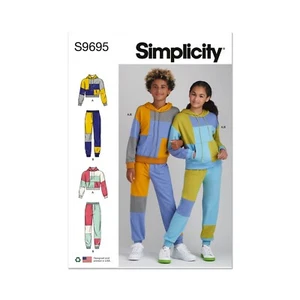 Simplicity SEWING PATTERN S9695 Girls & Boys Hoodie & Jogger Set Ages 8-16 - Picture 1 of 7