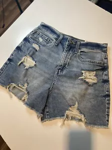 SO HIGH RISE BOYFRIEND SHORTS JUNIOR'S DISTRESSED DENIM SHORTS SIZE 3 / 26W - Picture 1 of 5