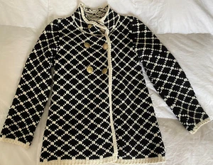 Tahari Black And White Childrens Girls Sweater Size Large 6x - Picture 1 of 11