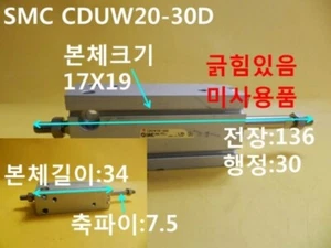 [New Other] SMC / CDUW20-30D / Cylinder, Length:136, Stroke:30, Scratch - Picture 1 of 6