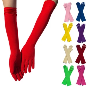 Women Matte Long Gloves Opera Wedding Bridal Evening Party Prom Costume Gloves - Picture 1 of 36