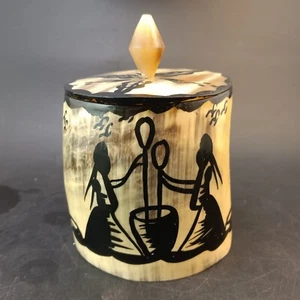 Büffelhorn Schatulle Schmuck/Schnupftabak/Schmuckkästchen - Bild 1 von 8