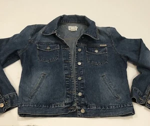 Chaqueta de jeans para mujer Calvin Klein con botones frontal azul marino talla GRANDE - Imagen 1 de 4
