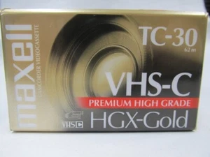 Maxell HGX-Gold TC-30 VHS-C Tape Premium High Grade - Sealed - Picture 1 of 4