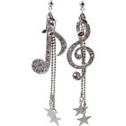 Key Note Star Earrings Studs Miniblings Violin Key Glitter