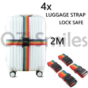 4x Travel Luggage Suitcase Bag Packing Secure Safe Strap Belt Password Lock 2M - Picture 1 of 4