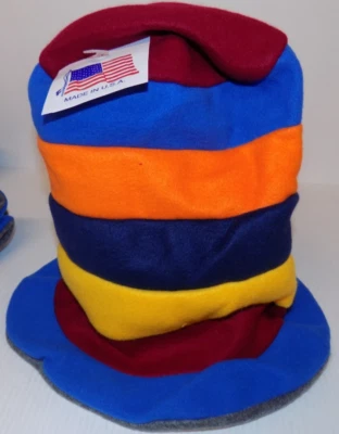 Nuevo Disfraz Top Sombreros Estufa Pipa Multicolor Rayas Fieltro Suave 10 1/2" Alto 6 un. Foto 1 de 4