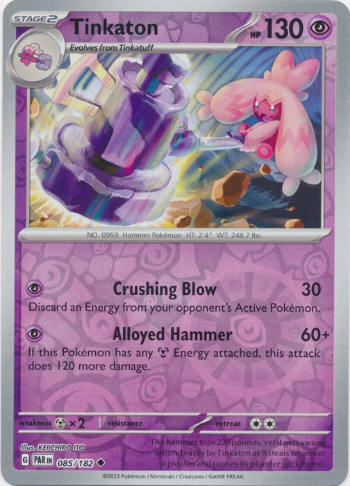 Pokemon SV04: Paradox Rift: Tinkaton - 085/182 - Reverse Holofoil - Image 1 of 1