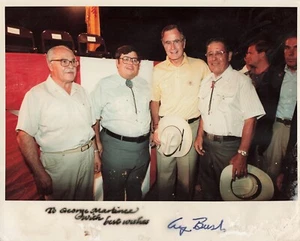 George H. W. Bush Signed Photo 1980s Campaign New Mexico WATER DAMAGED - Imagen 1 de 3