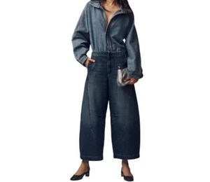 Jeans Pilcro Anthropologie Curve vita alta conici a botte taglia 27 - Foto 1 di 8