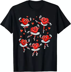 Heart Dancing Ballet Valentines Day Ballet Teacher Women T-Shirt Hoodie - Picture 1 of 17