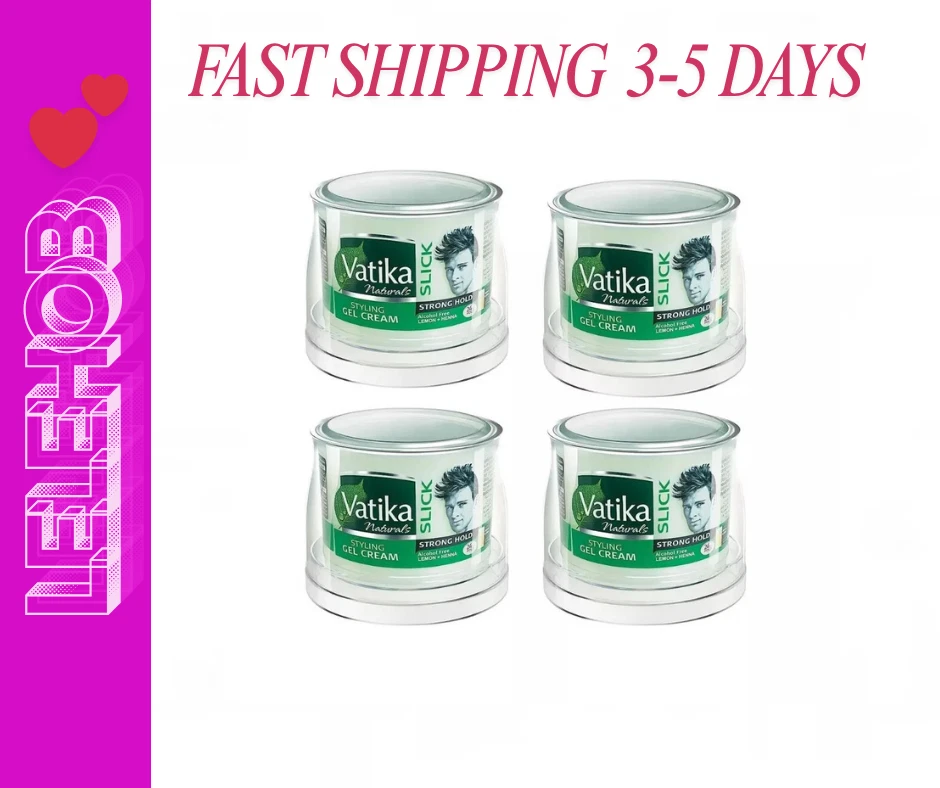 4x Vatika Naturals Gel de Peinado Crema Resbaladiza Fuerte Sujeción Limón y Henna 250 ml Foto 1 de 2