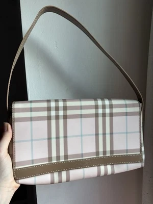 Rare Burberry Vintage Y2K Candy Check Pink Plaid Shoulder Bag - Image 1 of 4