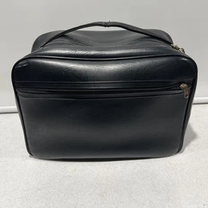 Vintage Colonial 2 Ball Bowling Ball Bag Case with Inner Rack Black Leather - Picture 1 of 8