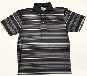 Ben Hogan Polo Shirt Mens LG Black Striped Performance Power Air Outdoors Retro - Picture 1 of 7