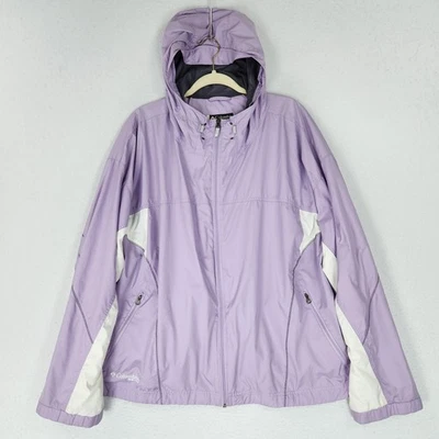 Chaqueta cortavientos ligera Columbia para mujer 3XL púrpura XCO con capucha cremallera completa Foto 1 de 4