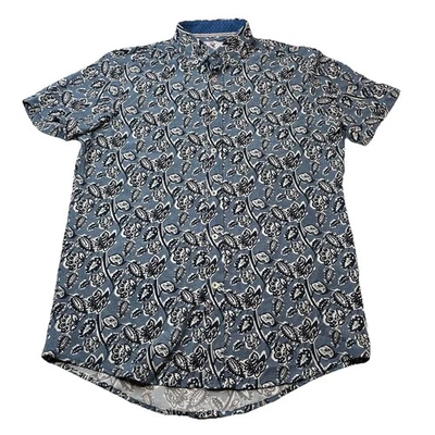 International Report Shirt Mens Sz S Blue Floral Button 4 Way Stretch Travel - Image 1 of 4