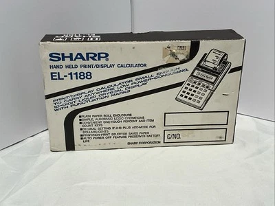 SHARP EL-1188 Handheld Print/Display Calculator in Original Box VTG - Image 1 of 4