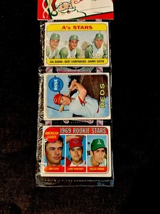1969 TOPPS XMAS BASEBALL RACK PACK PETE ROSE ROLLIE FINGERS RC BERT CAMPANERIS - Picture 1 of 2