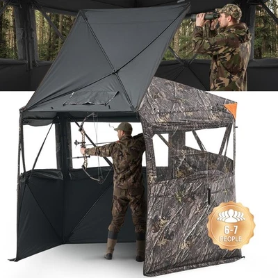 VEVOR 6-7 Person Portable Hunting Blind Ground Deer Duck Blind with Carrying Bag - Image 1 of 4