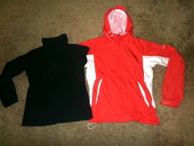 WOMENS COLUMBIA OMNI SHIELD RAIN COAT & MICRO FLEECE JACKET SIZE MEDIUM M - Image 1 of 4