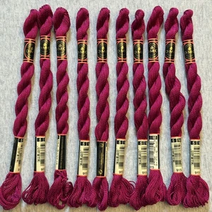 DMC Cotton Perle #5 Lot of 10 Burgundy #915 Embroidery Floss Thread - Picture 1 of 5
