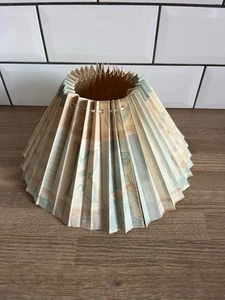 Vintage Messer Plissee Lampenschirm Leuchte Retro 80er/90er Creme Grün Pfirsich 17cm L - Bild 1 von 5