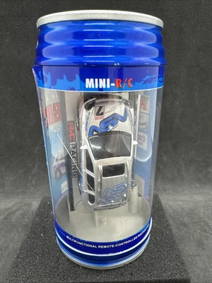 Mini RC Car in a Can with Charger & Remote, Headlights Light Up, blue Car Racers - Image 1 of 2