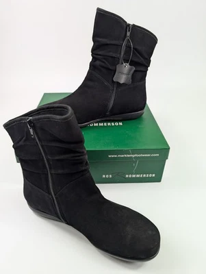 Ros Hommerson Fran Botas Impermeables de Gamuza Negras para Mujer Talla 10M Cremallera Media Pantorrilla Foto 1 de 4