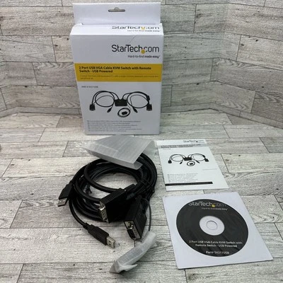 Startech 2 port USB VGA Cable KVM Switch with Remote Switch and USB Power/Data - Image 1 of 4