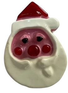 Lucite Acryl Weihnachtsmann Kopf Weihnachten Nachtlicht Wandstecker Vintage - Bild 1 von 16