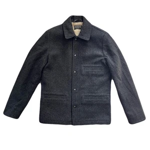 J. Crew Grey Mackinaw Wool Sherpa Fleece Lined Coat, Size M - Picture 1 of 5