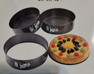 LOT OF 3 SPRING FORM NON-STICK PANS 8 1/2", 9 1/2", 10" NIB - Picture 1 of 4