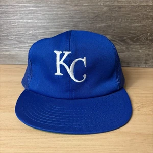 Vintage Kansas City Royals Hat Cap Snap Back Blue MLB Baseball Trucker 90s - Picture 1 of 11
