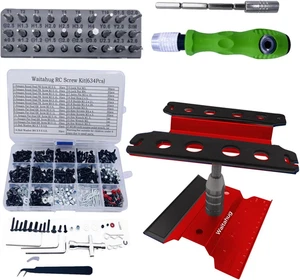 RC Auto Reparatur Werkzeug Set - 634 Teile Schrauben Kit - 360 Grad Rotation Liftable Repair - Bild 1 von 12