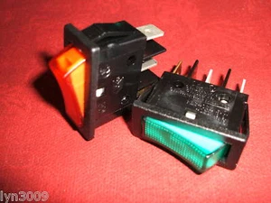 2 off Mains Rocker Switch SPST Green Red Green/Red - Picture 1 of 4
