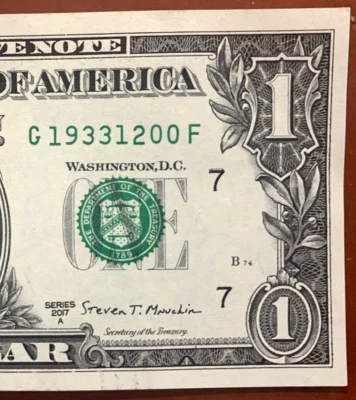1933 Jan 2  or  1933  1 February: Birthday Note One Dollar Bill G 1933-1-2-00 F - Image 1 of 3
