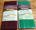 2 Wrights Extra Wide Double Fold Bias Tape 3 yds.  Emerald 44 & Bur Redwood 1979