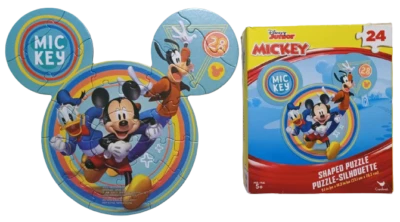 DISNEY JUNIOR MICKEY MOUSE SHAPED JIGSAW PUZZLE 24-piece; 9" x 10"  - Image 1 of 4
