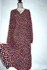 Finery Red Navy Blue White Ladies Casual Work Party Midi Wrap Dress Size  Uk 26