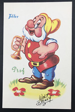1950s Walt Disney Tobler Chocolates Prof Teacher Doc Dwarves Postcard Snow White