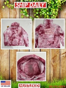 Genuine Assholes*s Live Forever Red TIE DYE HOODIE Sweatshirt Medium M Women Men - Picture 1 of 9